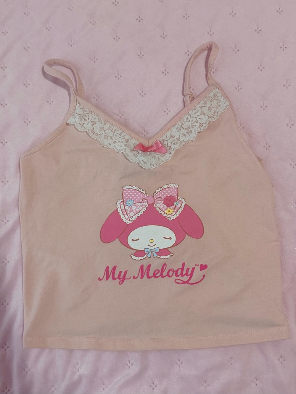 My Melody Pink Lace-Trim Cami Top - Sanrio